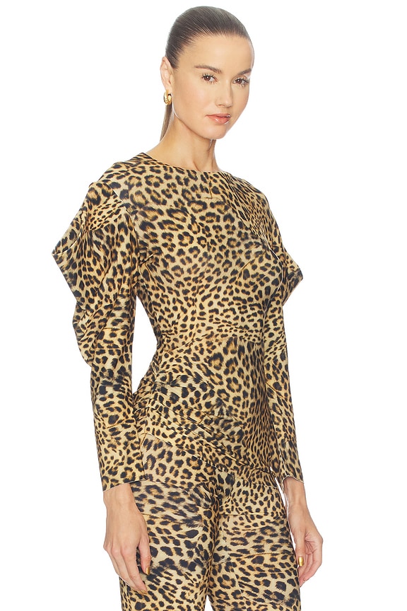 Wing Sleeve Side Drape Top