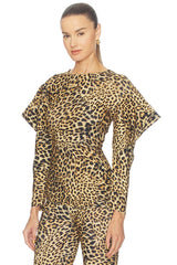 Wing Sleeve Side Drape Top