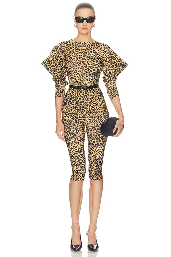Wing Sleeve Side Drape Top