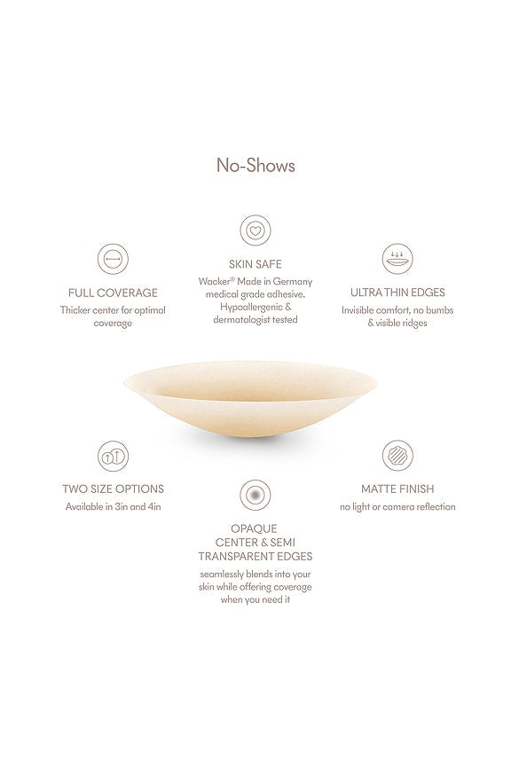No-show Reusable Round Nipple Covers 3 Inch