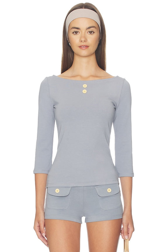 3/4 Boat Neck Top