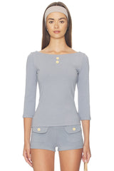 3/4 Boat Neck Top