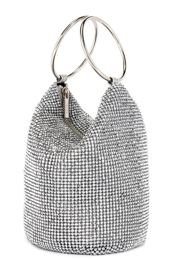Ellie Crystal Mesh Ring Handle Bag