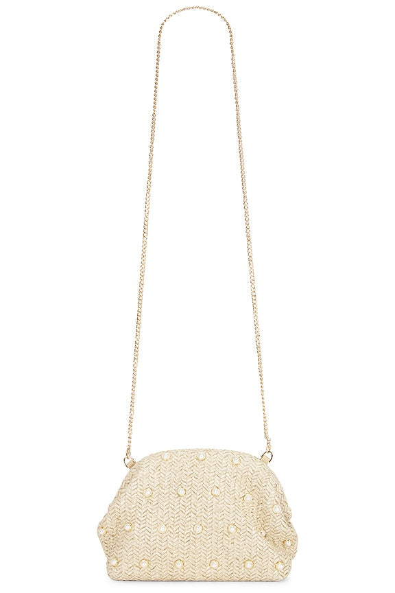 Kaia Studded Woven Clutch
