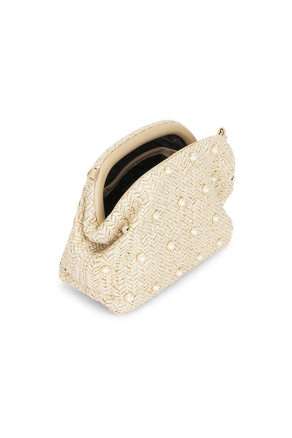 Kaia Studded Woven Clutch