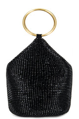 Ellie Crystal Mesh Ring Handle Bag