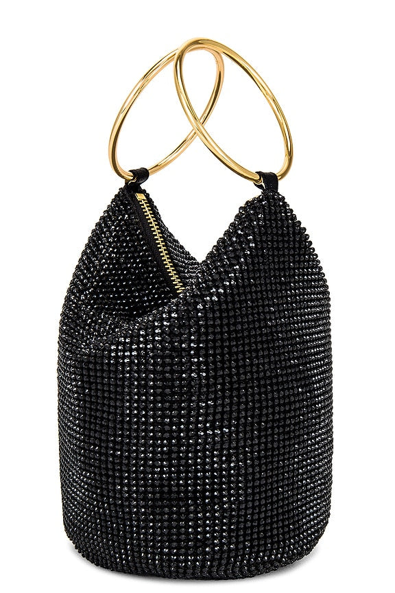 Ellie Crystal Mesh Ring Handle Bag
