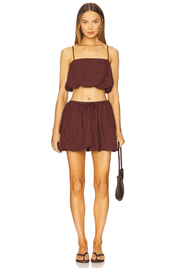 Air Linen Bubble Mini Skirt