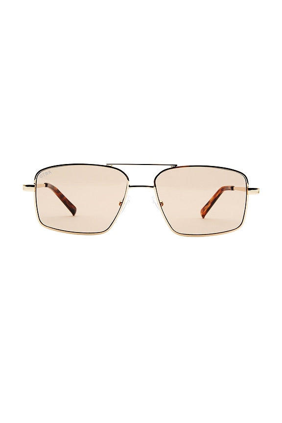 Nash Rectangular Sunglasses in Gold &amp; LightBrown