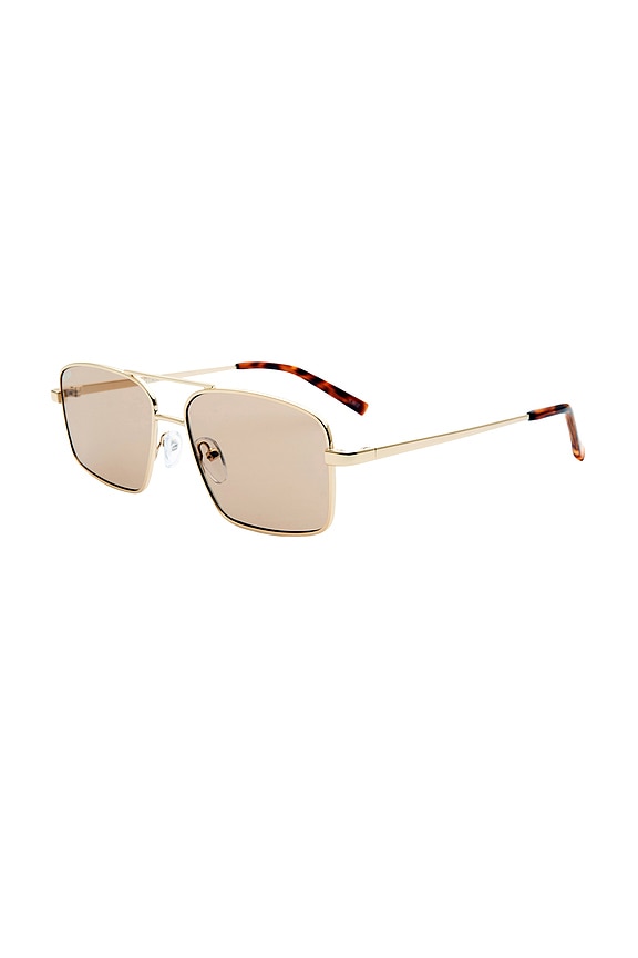 Nash Rectangular Sunglasses in Gold &amp; LightBrown