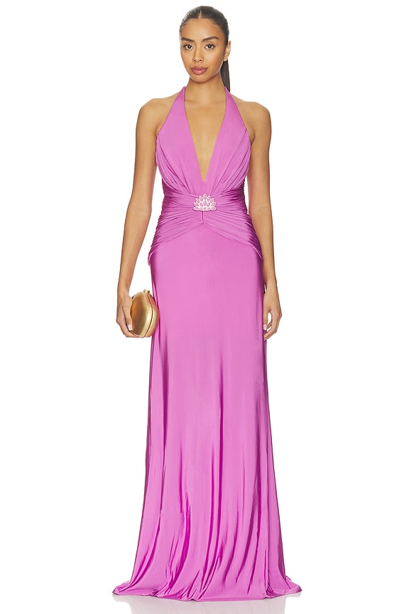 Gisele Jersey Back Slit Maxi Dress