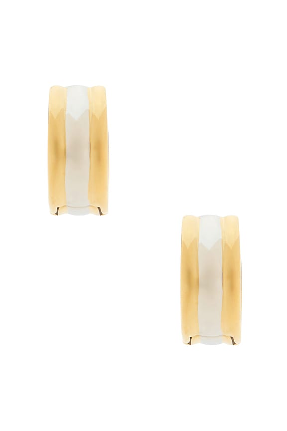 Mixed Metal Huggie Earrings