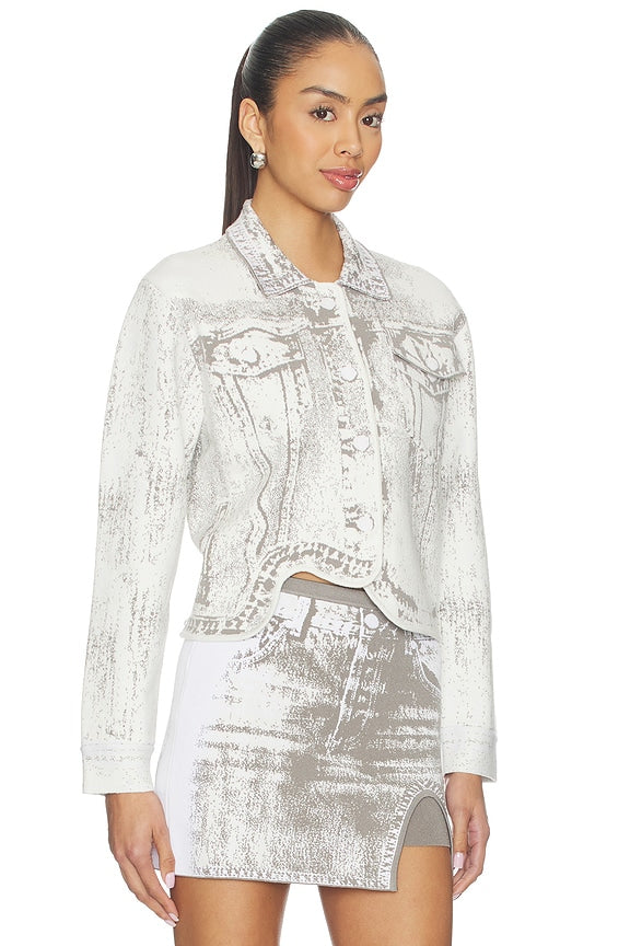 Hana Denim Print Oversized Jacket