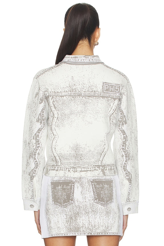 Hana Denim Print Oversized Jacket