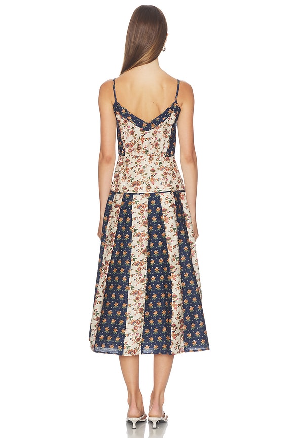 Cotton Silk V-neck Sleeveless A Line Dresses
