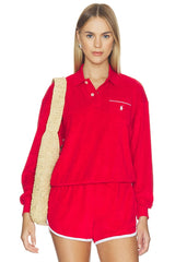 Cotton Terry Long Sleeve Collared Polo