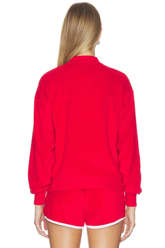 Cotton Terry Long Sleeve Collared Polo