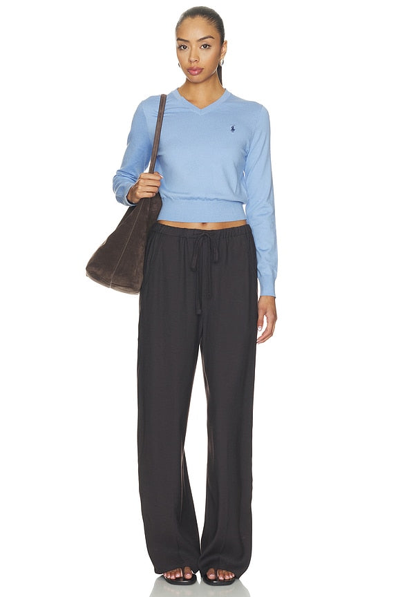 Cotton Long Sleeve Crew Neck Pullover Sweater