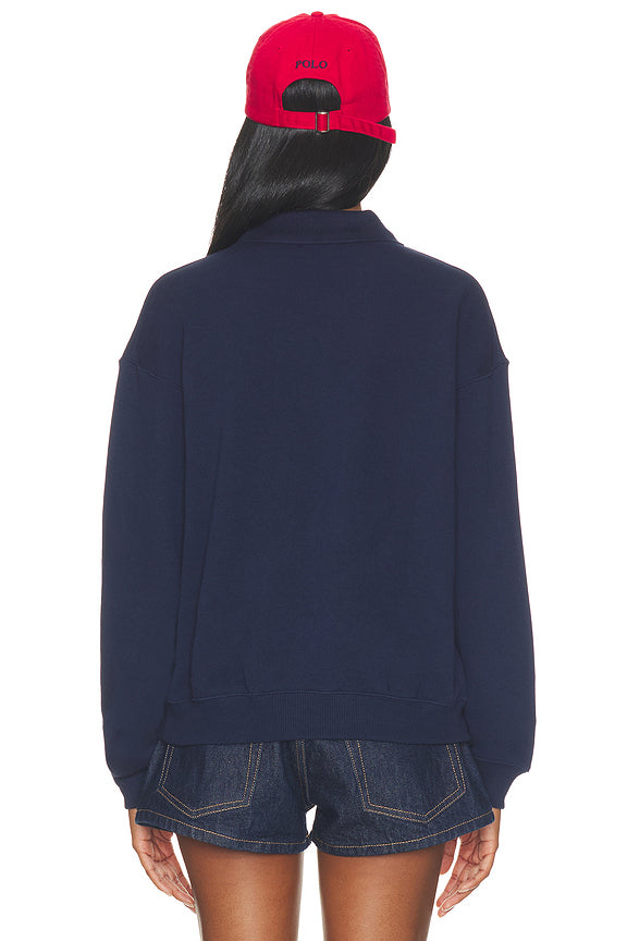 Fleece Polo Long Sleeve Sweater