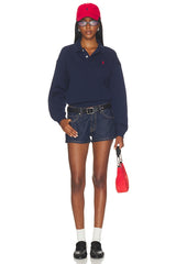 Fleece Polo Long Sleeve Sweater