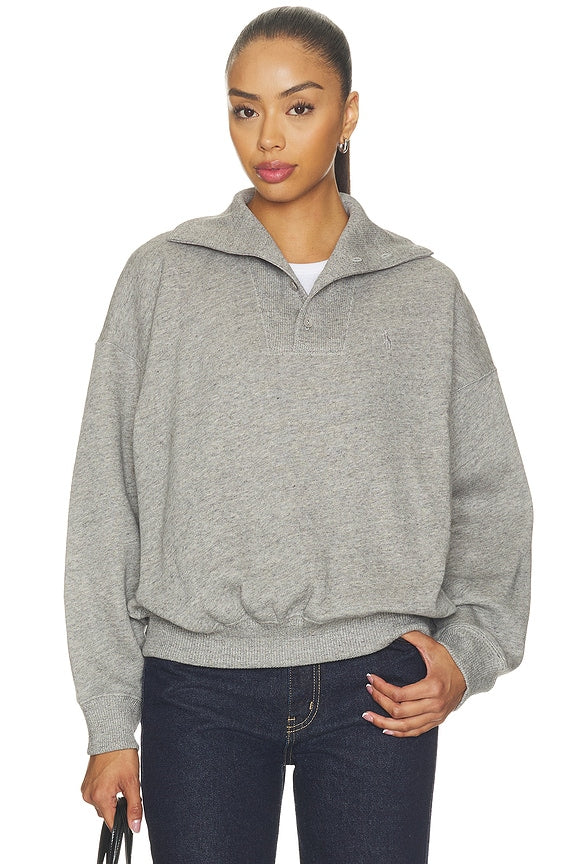 Arctic Fleece Knit Long Sleeve Mock Neck Sweatshirt
