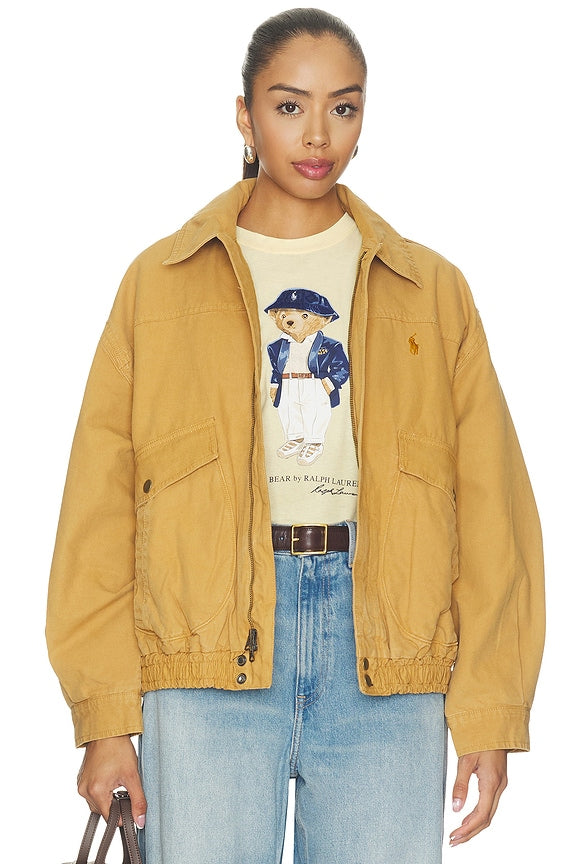 Cotton Canvas Bomber Jacket