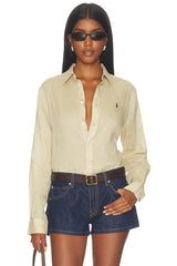 Linen Button Front Shirt