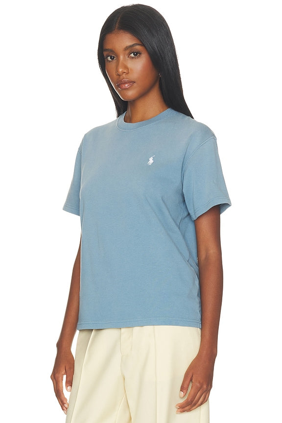 Jersey Knit Short Sleeve Crew Neck T Shirt