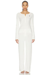 Henley &amp; Wide Leg Sleep Set