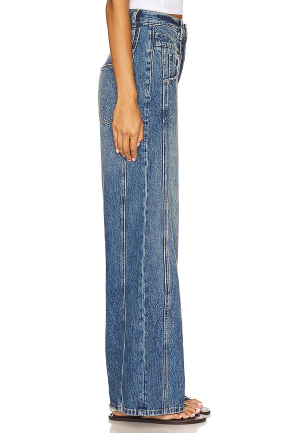 Caleb High Rise Relaxed Stacked Waist Jeans