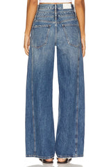 Caleb High Rise Relaxed Stacked Waist Jeans