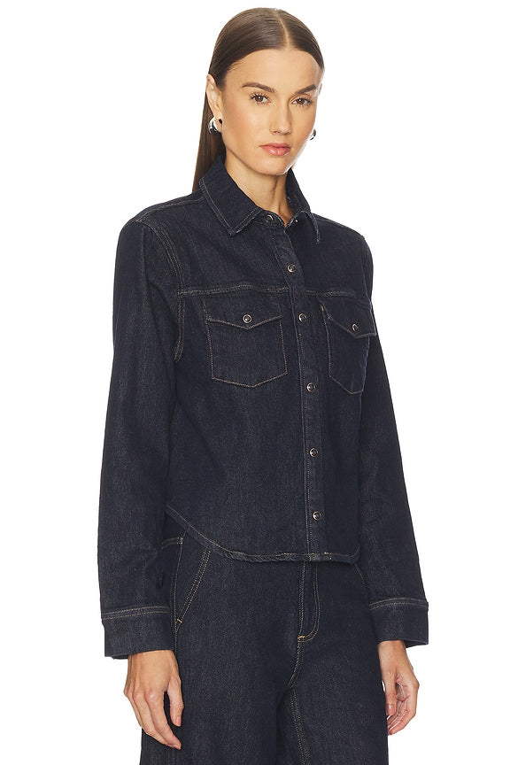 Thea Shrunken Denim Shacket