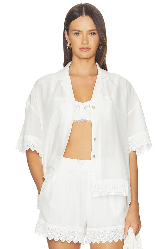 Maliah Silk Blend Camp Shirt