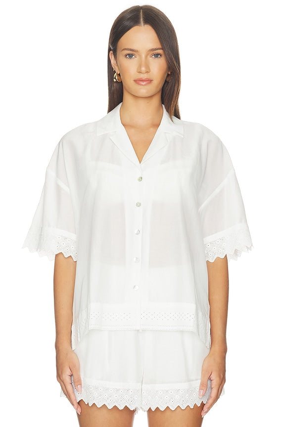 Maliah Silk Blend Camp Shirt