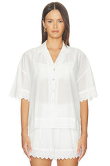 Maliah Silk Blend Camp Shirt