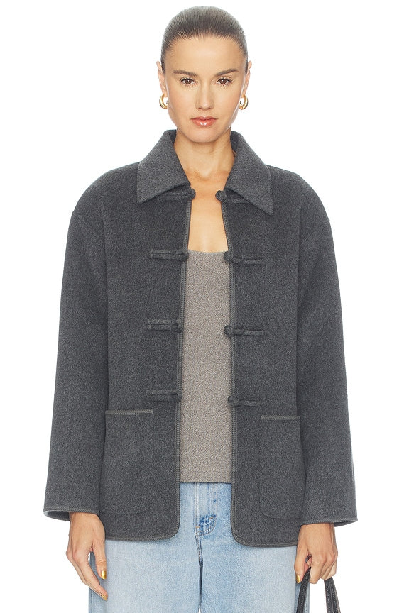 Double Faced Wool Pankou Closure Jacket