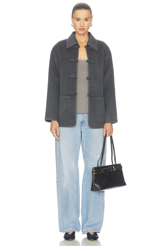 Double Faced Wool Pankou Closure Jacket
