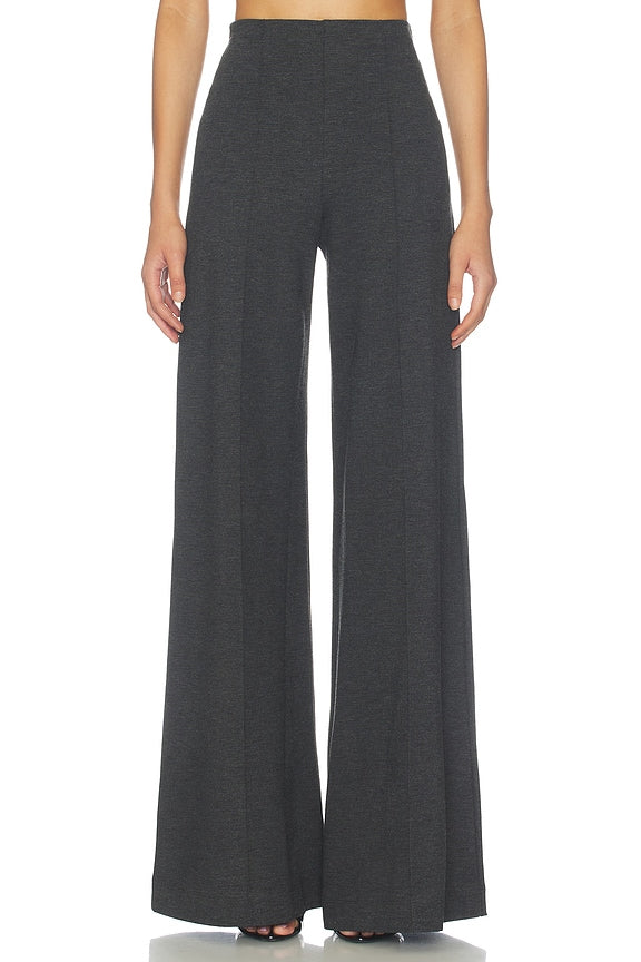 Ponte Knit Long Wide Leg Pant