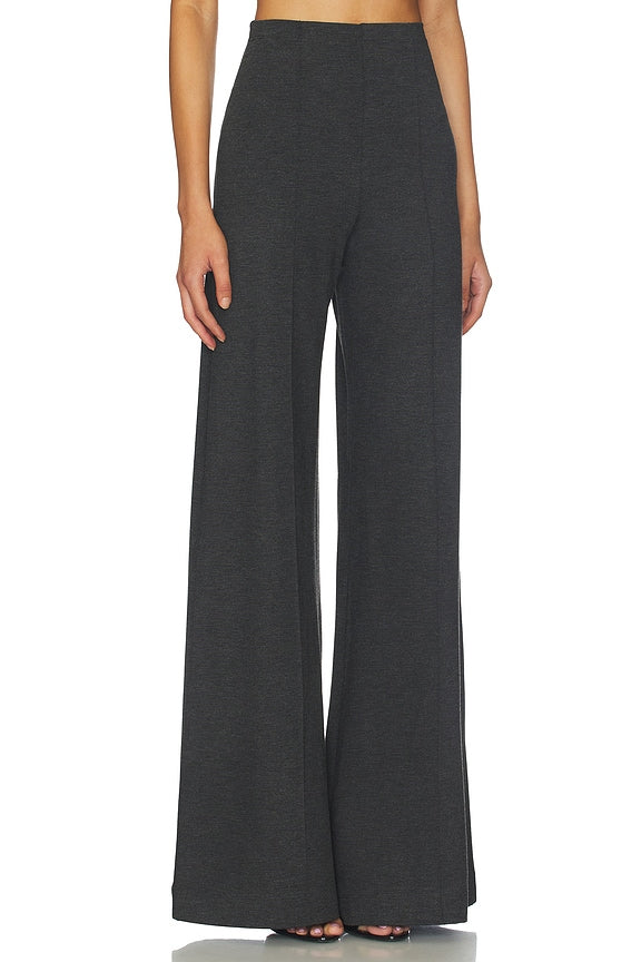 Ponte Knit Long Wide Leg Pant
