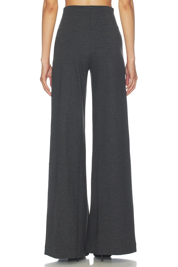 Ponte Knit Long Wide Leg Pant