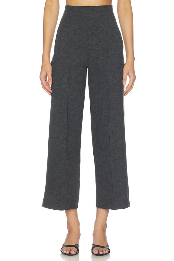 Ponte Knit Cropped Straight Leg Pant