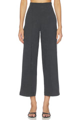 Ponte Knit Cropped Straight Leg Pant