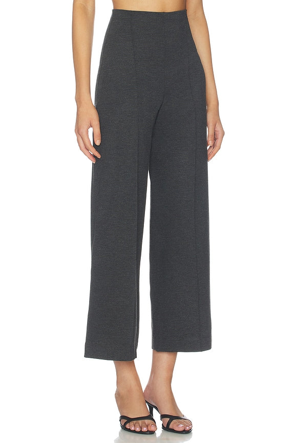 Ponte Knit Cropped Straight Leg Pant