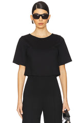 Ponte Knit Short Sleeve Top