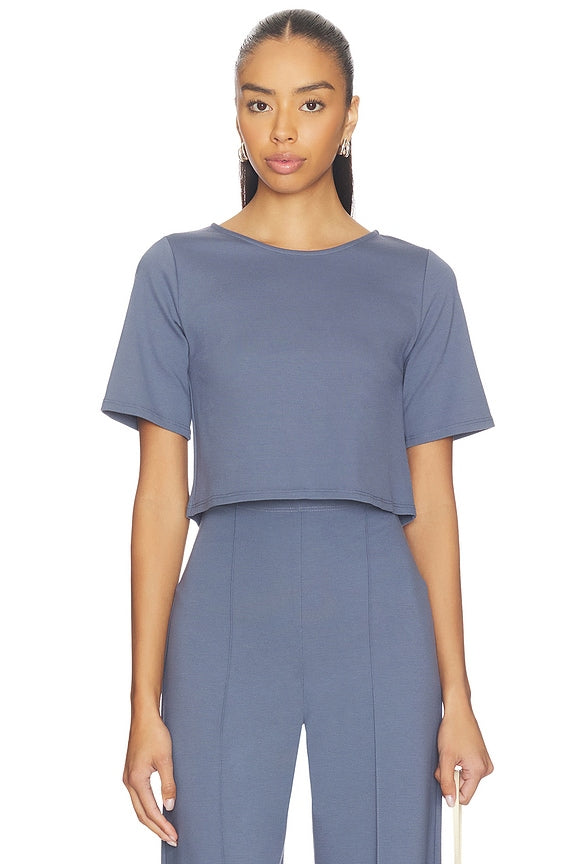 Ponte Knit Short Sleeve Top