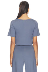 Ponte Knit Short Sleeve Top
