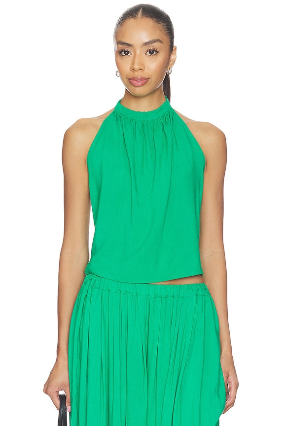 Linen Tie Back Halter Top