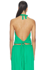 Linen Tie Back Halter Top