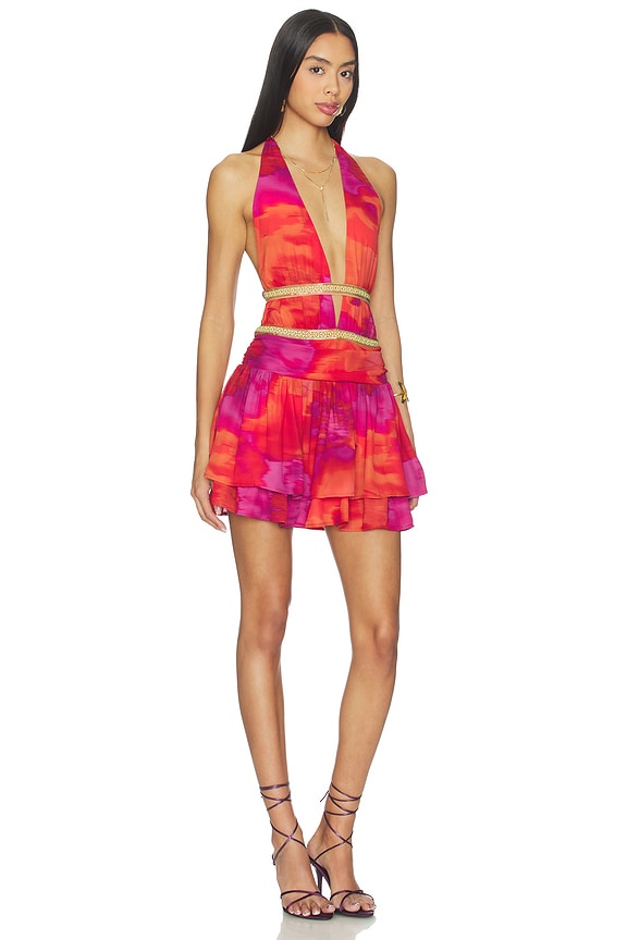 Xylia Halter Low Plunge Mini Dress