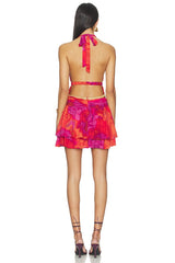 Xylia Halter Low Plunge Mini Dress